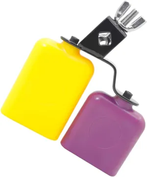 Yellow and Purple Square Wooden Cow Bell High and Low Pitch Cattle Percussion Instrument for Boys and Girls Durable Material Angle for for Rhythm dynamical ultimately alp humor metalwork Development BESTonZON 